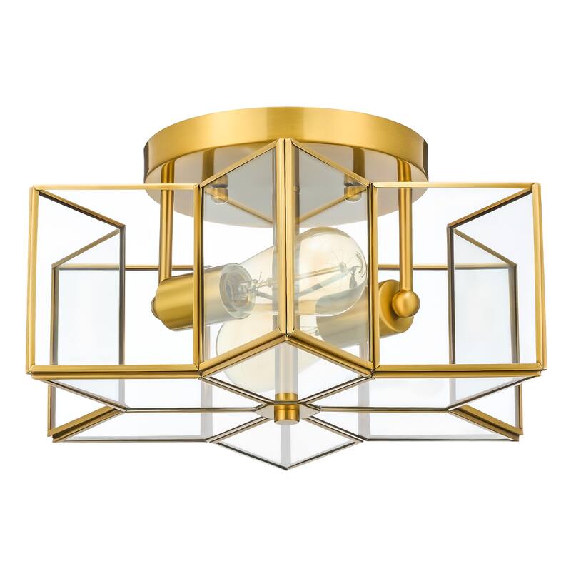 CO-Z 2-Light Star Semi Flush Mount Ceiling Light Fixture - Gold - Gold
