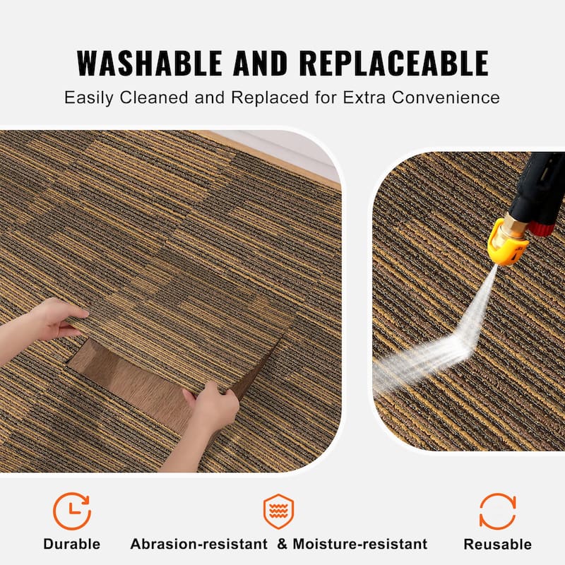 Carpet Tiles Reusable, 20"x 20" Carpet Squares With Padding Attached, Soft Padded Carpet Tiles, Easy Install DIY for Bedroom