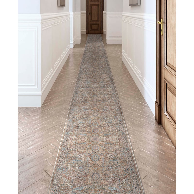 Well Woven Asha Vintage Emilia Flat-Weave Area Rug - 2' 3" x 24' 9" - Blue - Runner