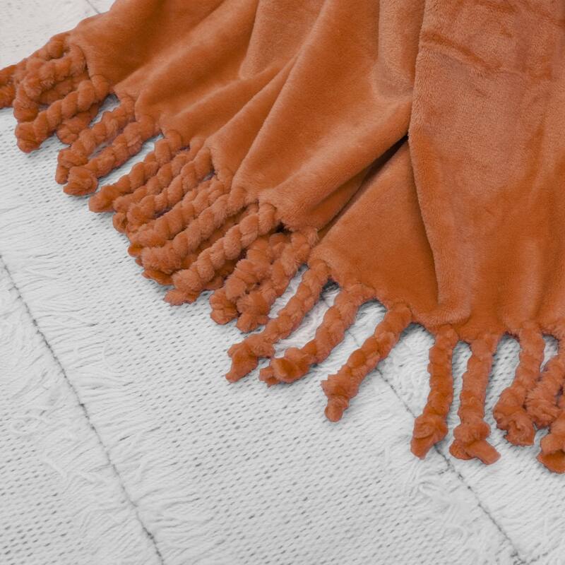 Rope Braided Flannel Fleece Throw