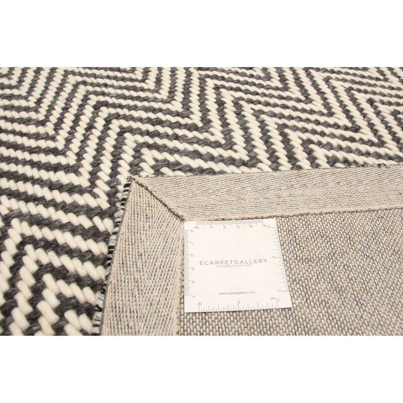 ECARPETGALLERY Hand Tufted Sienna Grey Wool Rug - 6'0 x 9'0