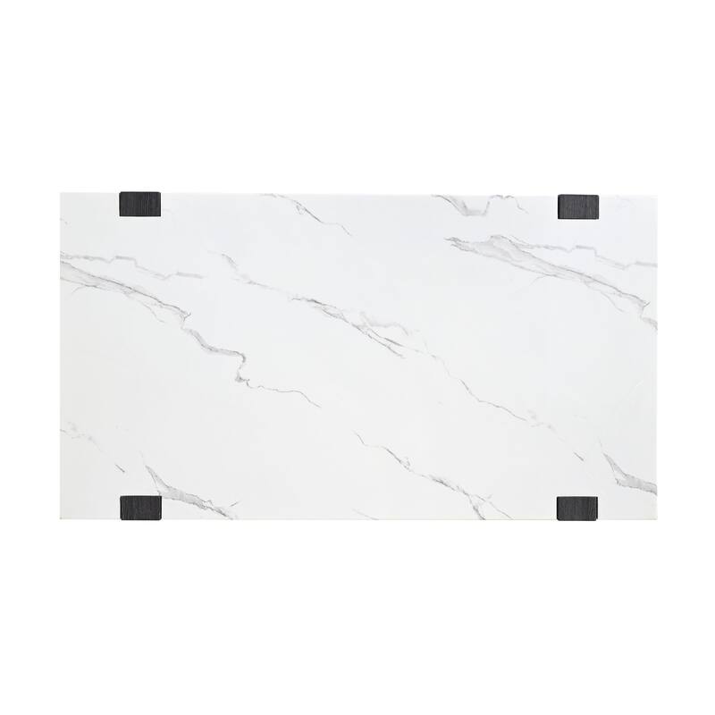 Furniture of America Wynel Modern 48-inch 1-Shelf Faux Marble Top Coffee Table