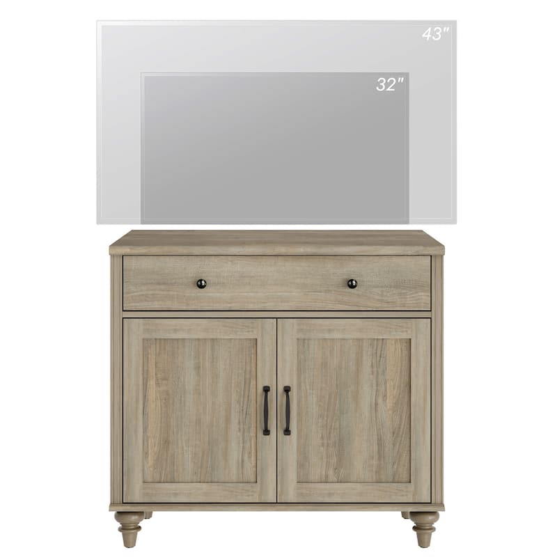 Farmhouse TV Stand for 75 inch TV, TV Console with Storage