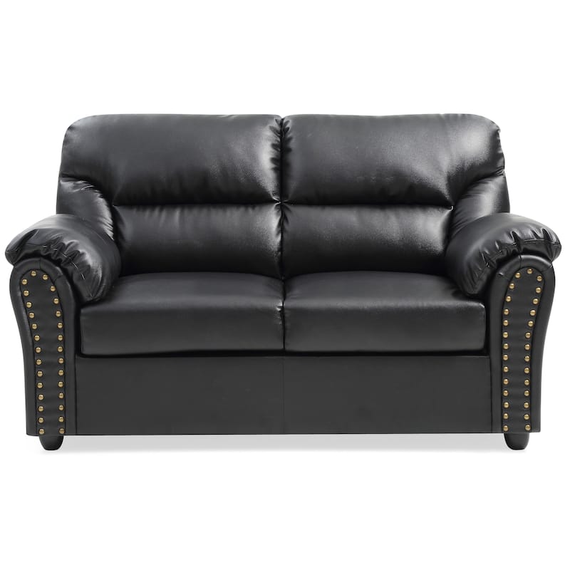 Black Padded Love Seat For Modern Living