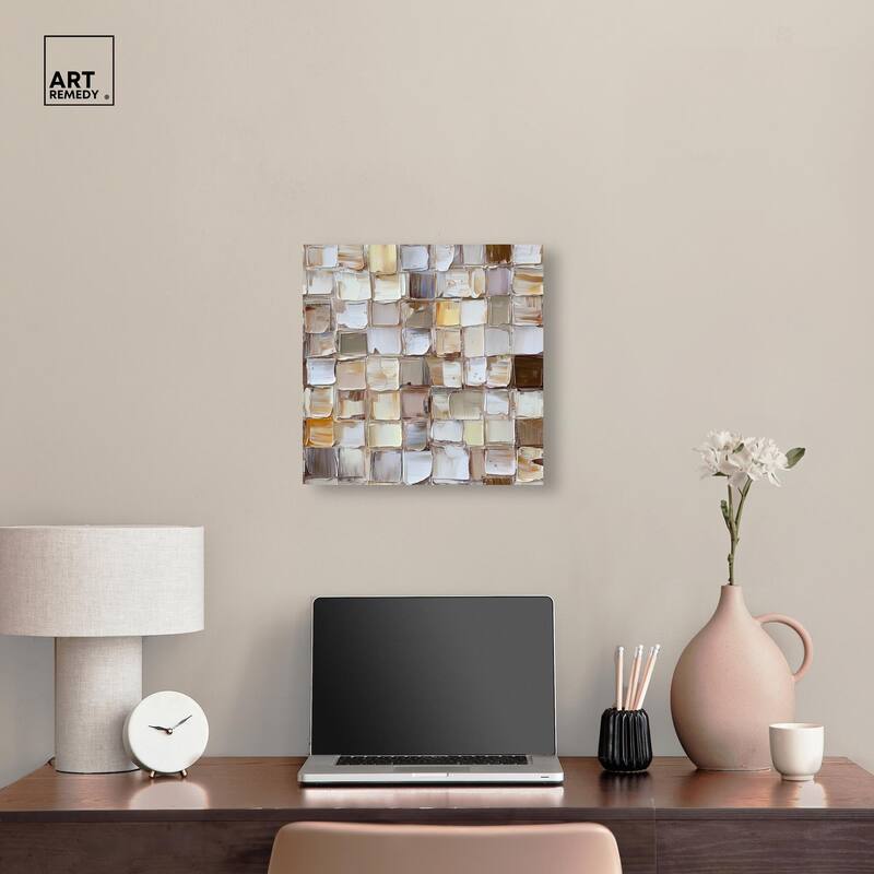 Woven Stone Canvas by Art Remedy, Gallery Wrapped