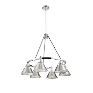 Orwell 6-Light Chandelier in Chrome with Pewter - Silver