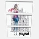 preview thumbnail 2 of 1, Designart "Girl on a Milano Duomo" Contemporary Canvas Art Print - 28x36 - 3 Panels