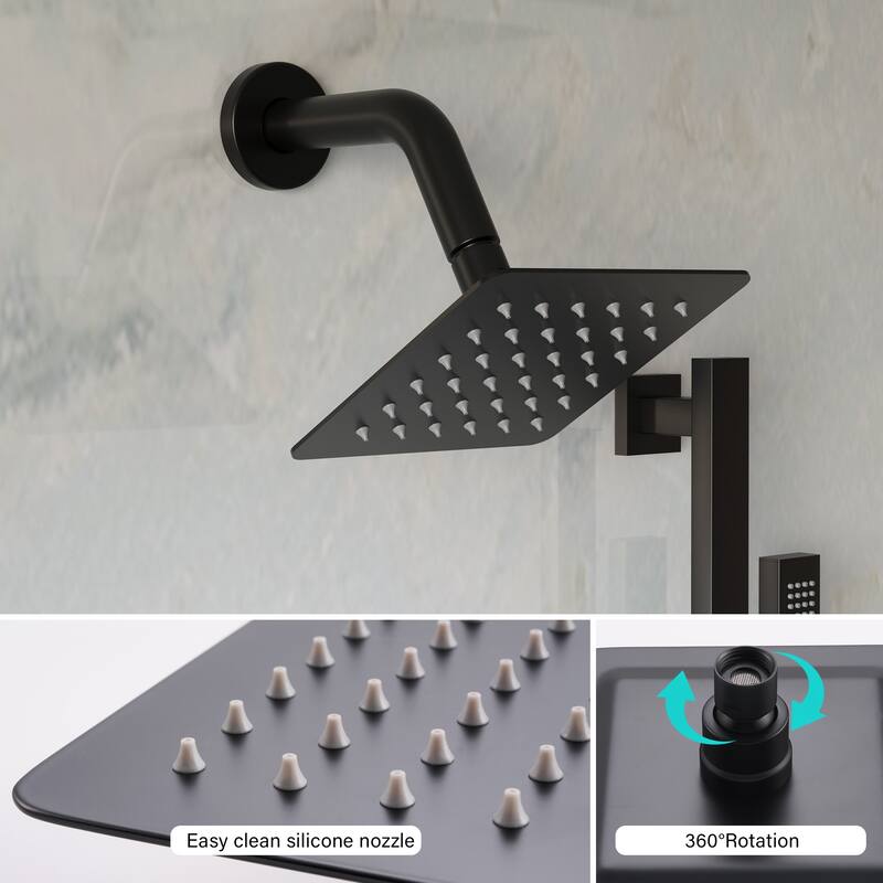 3-Function Dual Shower System With 10in. Square Shower Head With Hand Shower(Valve Included)