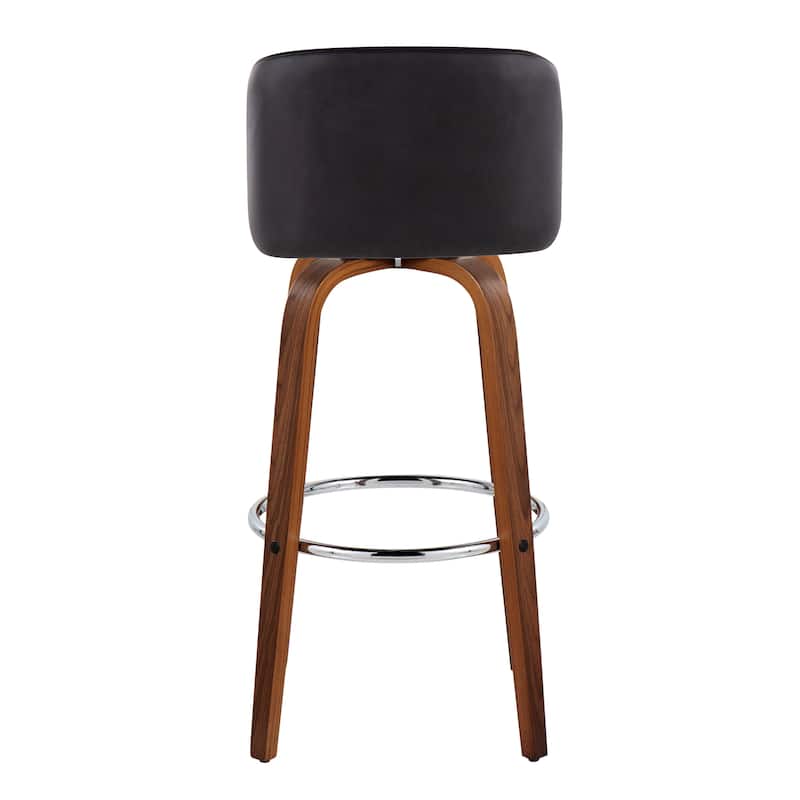 Carson Carrington Vallberga 30" Fixed-Height Bar Stool with Walnut Wood Base (Set of 2)