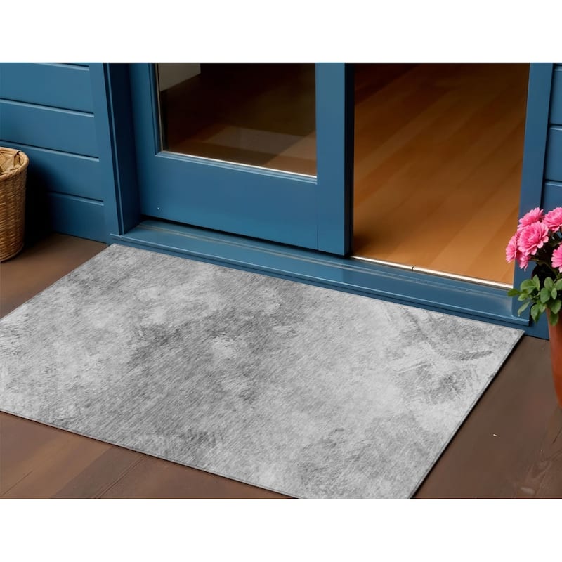 HomeRoots Abstract Transitional Rectangle Outdoor Rug - 3' x 5'
