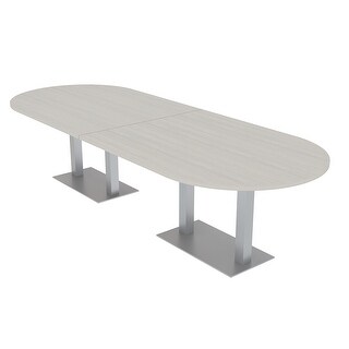12 Person Modular Racetrack Conference Table Metal Bases With Electric ...