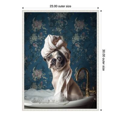 Bubble Bath Bliss by Mowzu Framed Canvas Wall Art