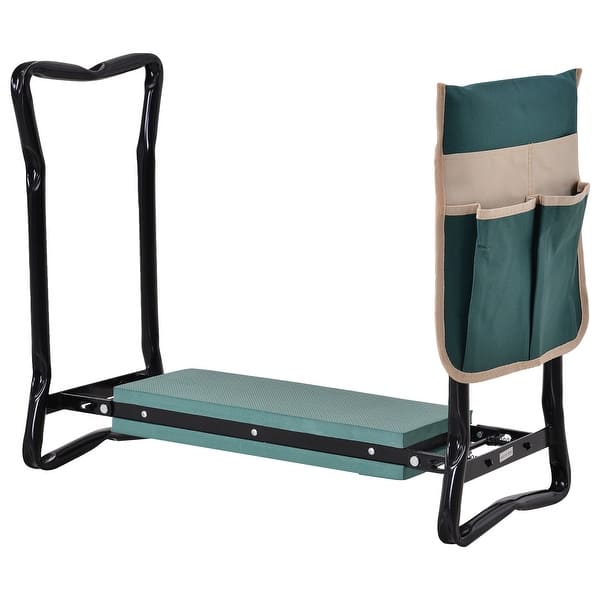 Shop Outsunny Garden Kneeler Seat Stool Bench Kneeling Pad And 1