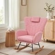 preview thumbnail 17 of 23, VECELO Rocking Chair Set of 2, Modern Upholstered Teddy Fabric Nursery Glider