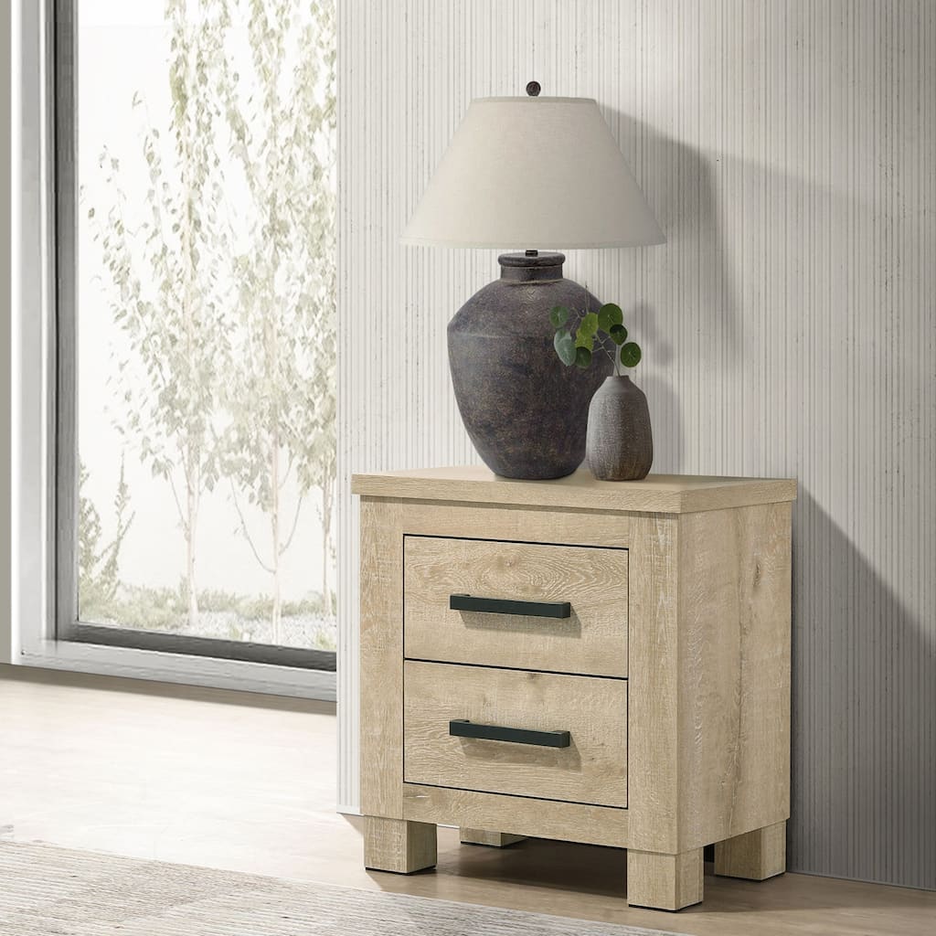 Sansome Weathered Oak 2-drawer Nightstand Bedside Table