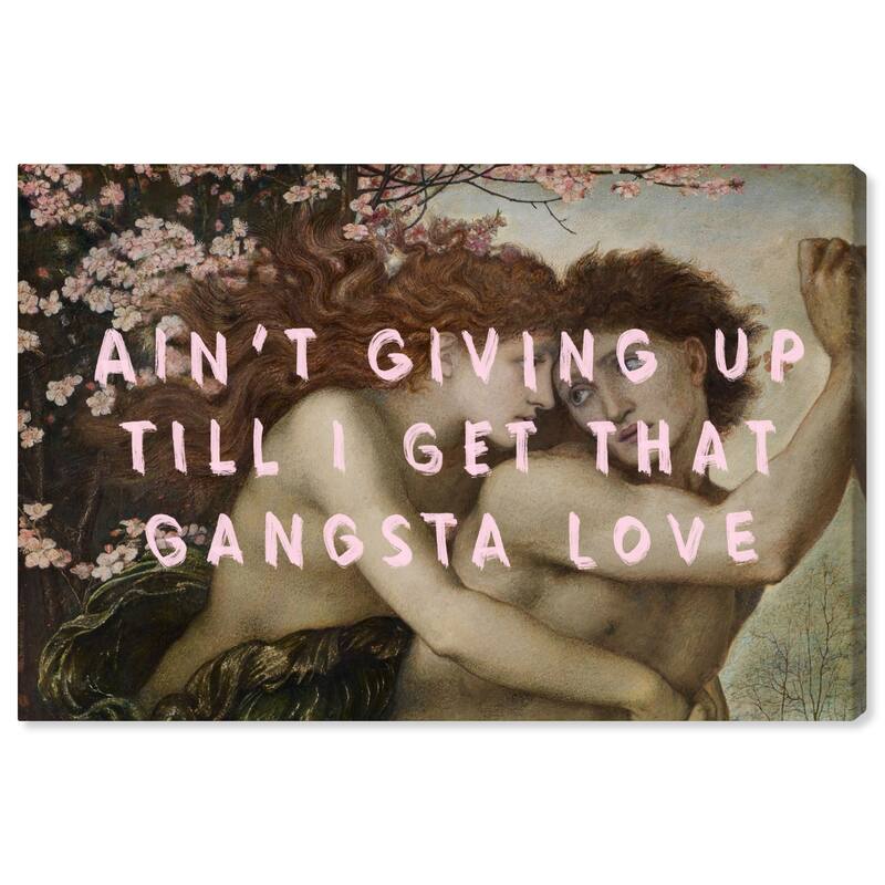 Wynwood Studio Canvas Fashion and Glam Gangsta Love Pink and Light Pink Modern & Contemporary Wall Art Canvas Print