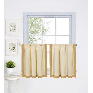 Wilton Colorblock Kitchen Window Tiers, Set of 2