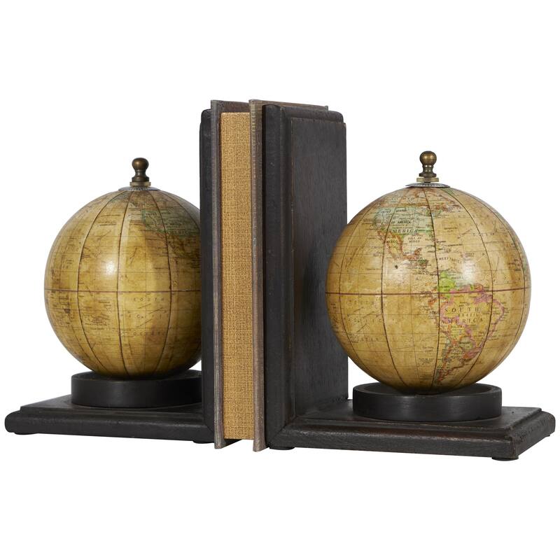 Brown Marble Arched 5 lbs Geometric Decorative Bookends with White Marble Tops (Set of 2)