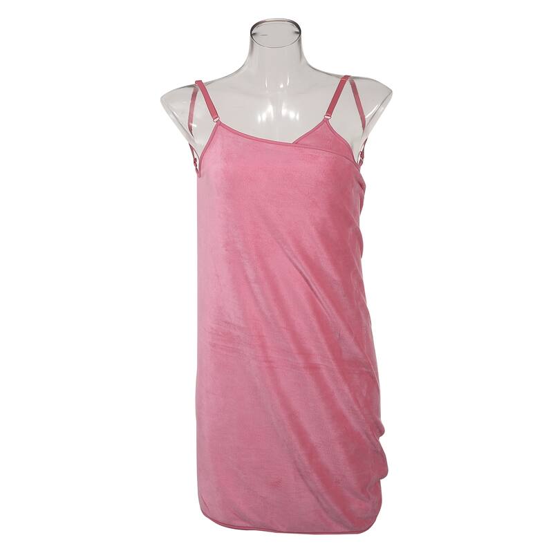 Bath Wrap Towel for Women Towel Robe Adjustable Shoulder Strap Bath Wrap - Pink