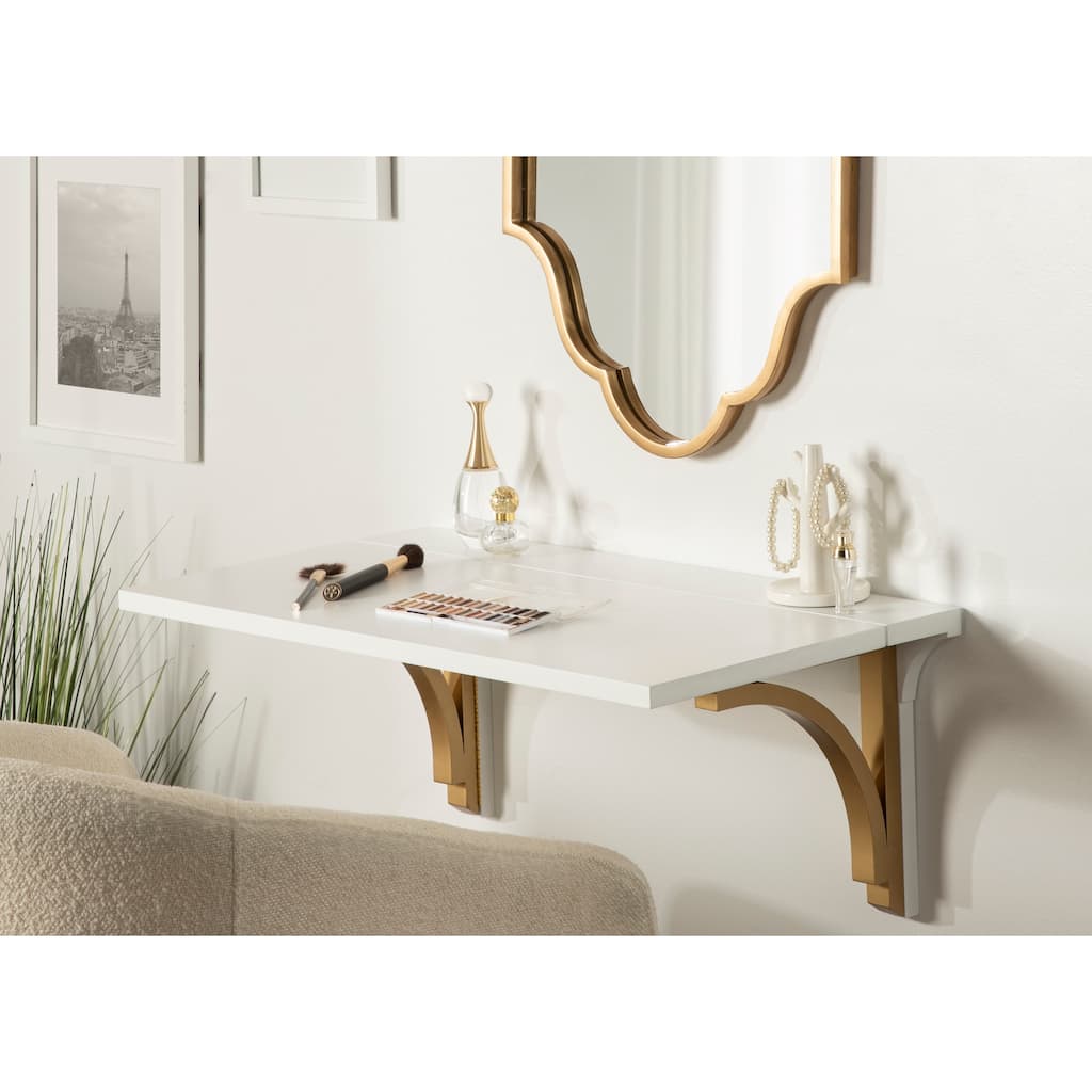 Kate and Laurel Corblynd Wood Wall Mounted Desk
