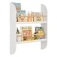 preview thumbnail 13 of 15, Danya B. Steiner White Rounded Contemporary 2-Tier Kids Wall-Mount Bookcase with Contrasting Wood-toned Rods