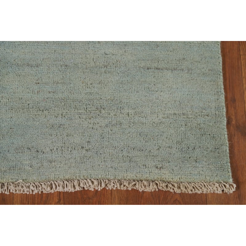 Green Gabbeh Modern Foyer Rug Hand-Knotted Accent Wool Carpet - 2'9"x 4'0"