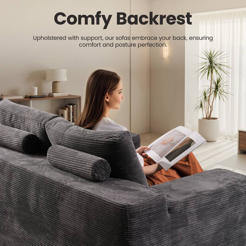 ​​OVIOS Lazy Chaise Lounge Sofa with Ottoman​