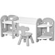 preview thumbnail 2 of 25, Qaba Kids Table and Chair Set, Storage Desk with Bookshelf for Study, Crafts, and Homeschooling