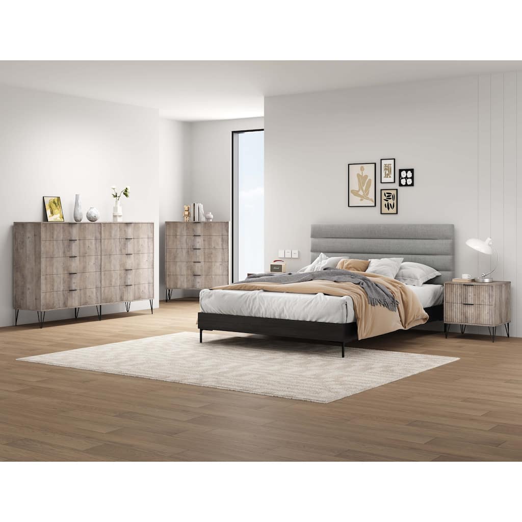 Manhattan Comfort 3-Piece Dumbo Modern Multi Dresser Nighstand Set