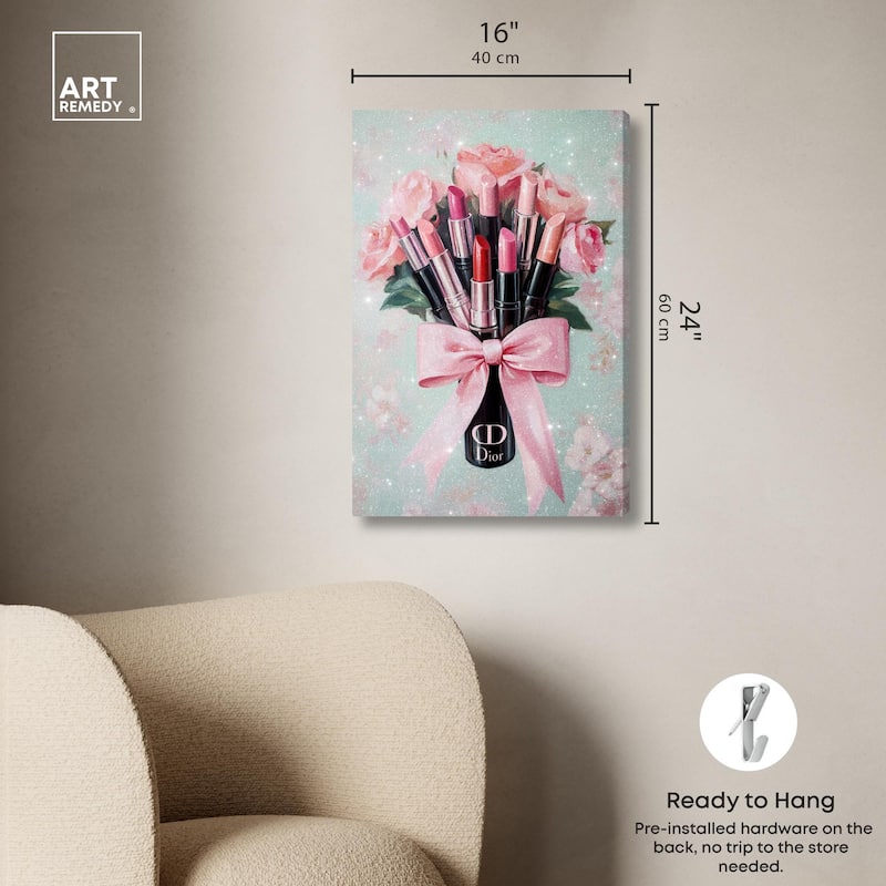 Petitie Bouquet of Lipsticks Canvas by Art Remedy, Gallery Wrapped