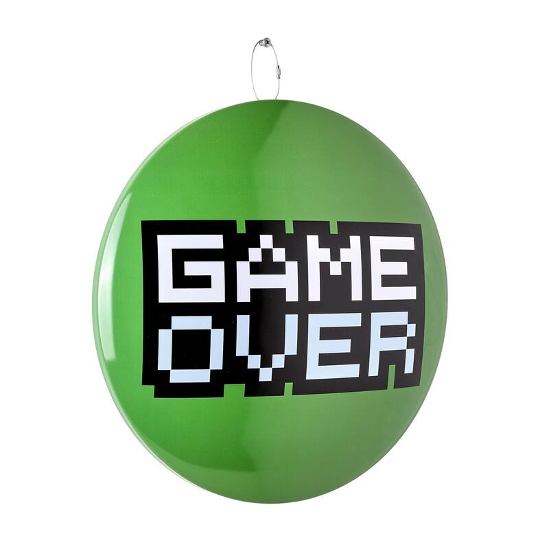 American Art Decor Round Dome Metal Sign - 15" x 15" - Game Over
