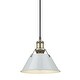 preview thumbnail 2 of 0, Yep by Golden Lighting Orwell 1-light 8in Pendant in Aged Brass and Dusky Blue shade - Gold