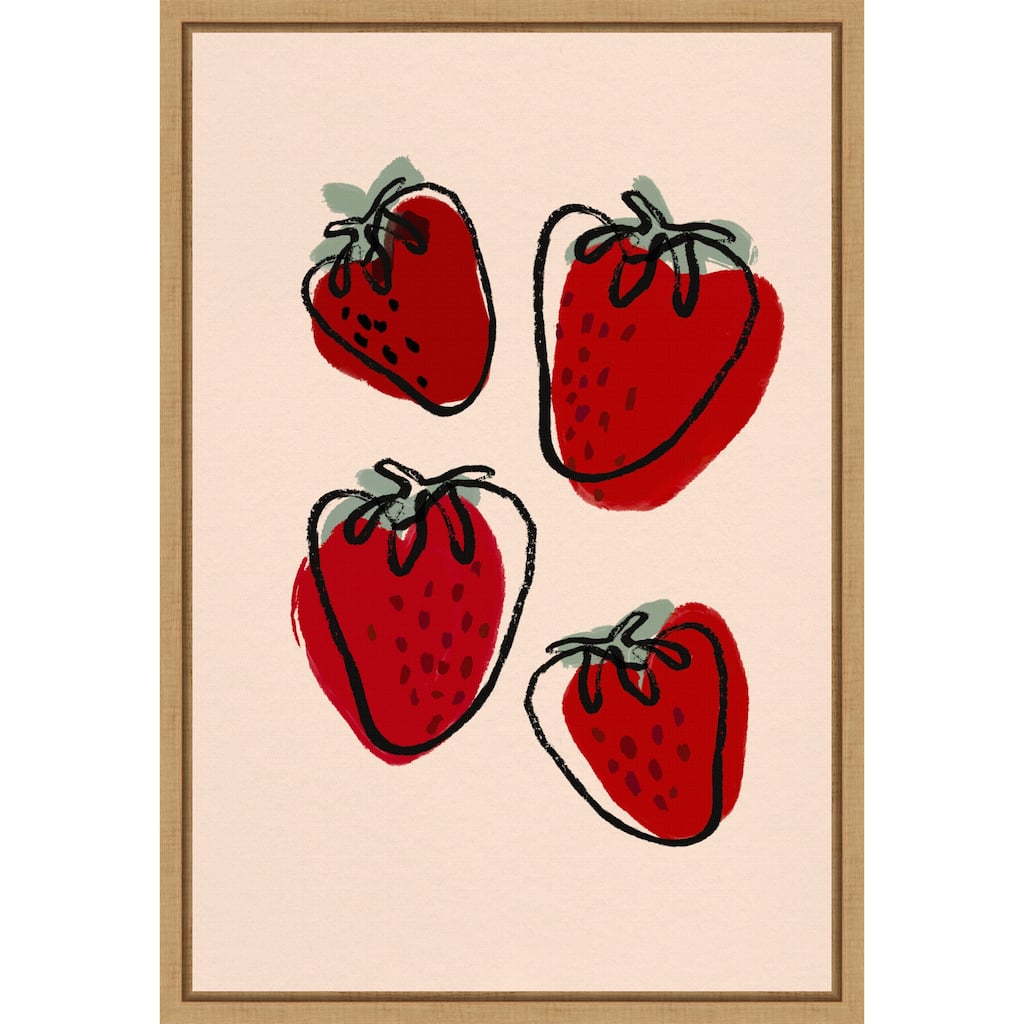 Berry Delight Sketch by Treechild (16 x 23 in.), Framed Canvas Wall Art Print