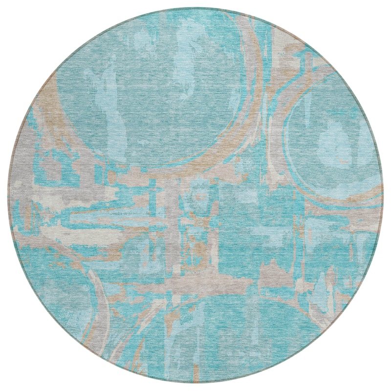 Machine Washable Indoor/ Outdoor Chantille Contemporary Abstract Rug