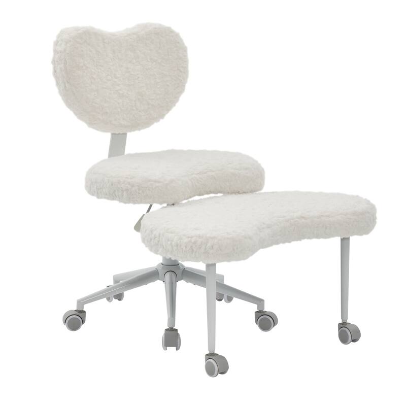 Artificial rabbit hair Meditation Chair Plus, Cross Legged Chair with Wheels, ADHD Chair, Criss Cross Desk Chair