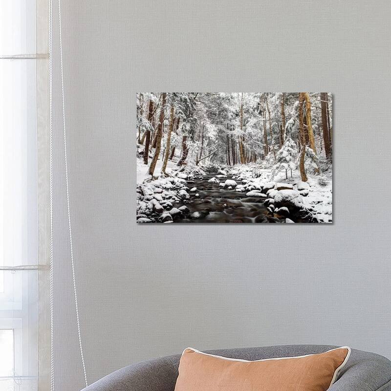 iCanvas "Stream In Winter, Nova Scotia, Canada - Horizontal" by Scott Leslie Canvas Print - 18x26x1.5