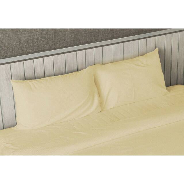 King Size Luxury Comfort 1800 Series 4-piece Bed Sheet Set - Cream