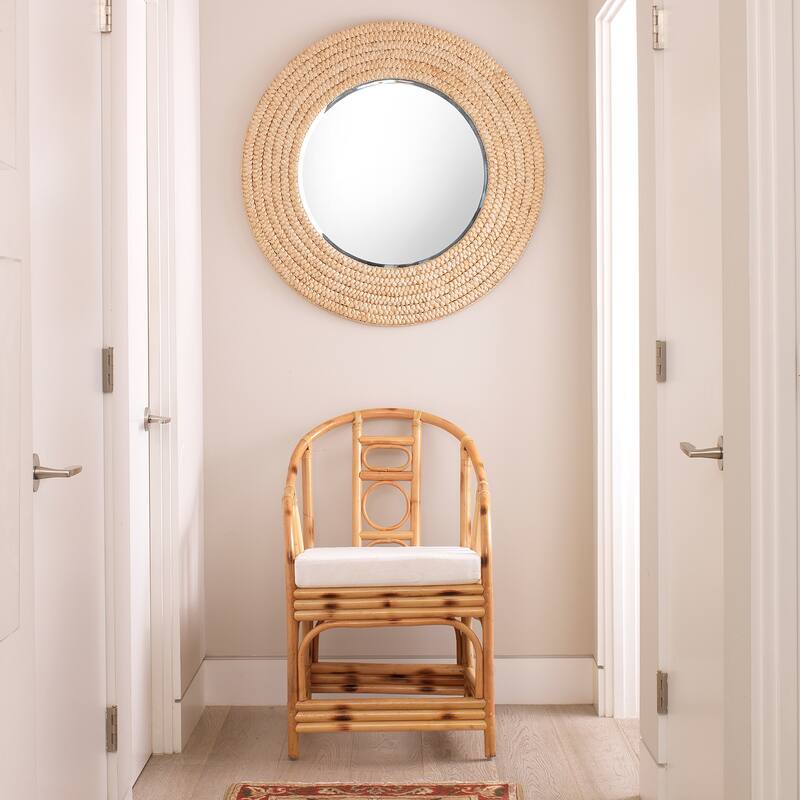 Alden Décor Gisele Seagrass Round Mirror