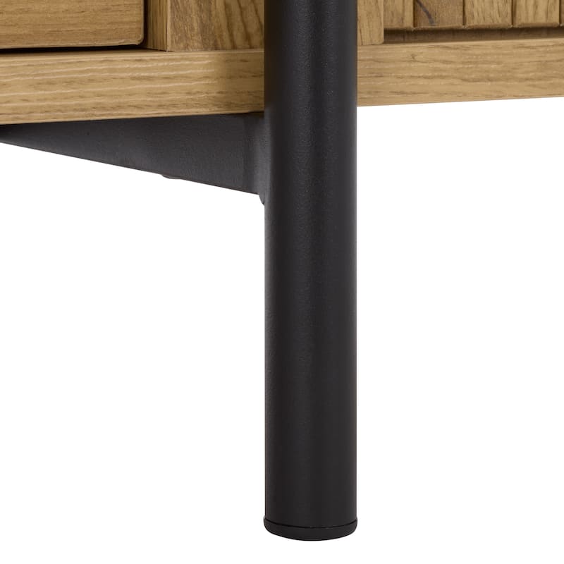 SAFAVIEH Home Etka 2-Drawer Tambour Door Media Stand - 55"W x 16"D x 20"H