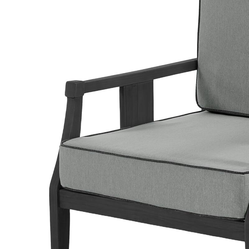 6-Piece Outdoor Teak Seating Set Armchair Patio Conversation Sets with 2 Tables, Cushion