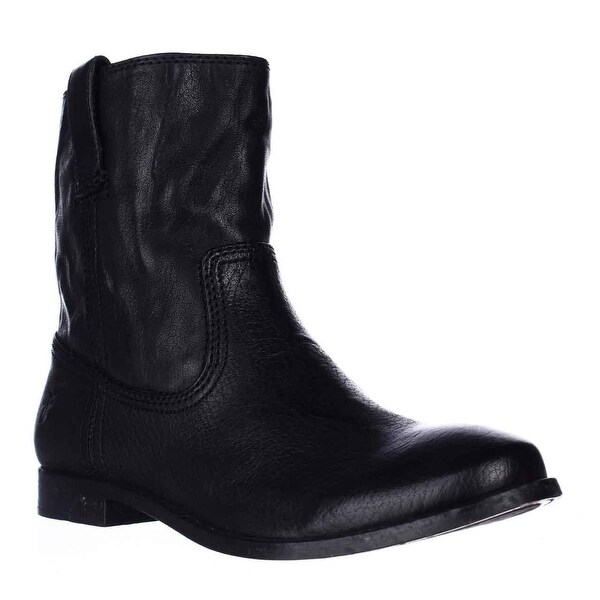 FRYE Anna Shortie Flat Boots, Black