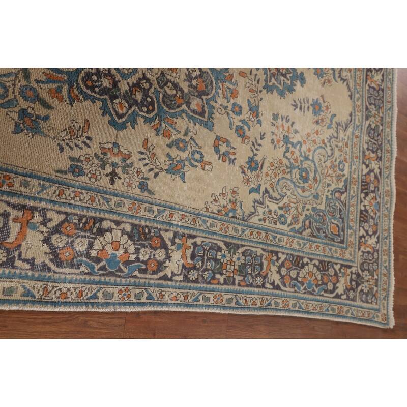 Tabriz Persian Vintage Rug Handmade Traditional Wool Carpet - 6'7"x 9'10"