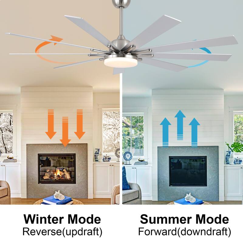 Gabriel 72 in. Indoor Black PlyWood Smart Ceiling Fan with Integrated LED, Works with Alexa/Google