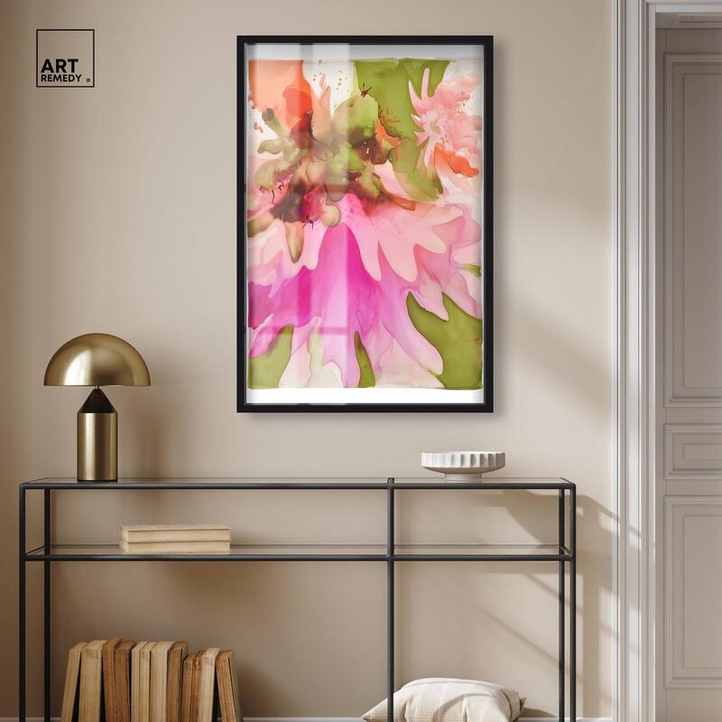 Vibrant Fluidity Floral I Shadowbox by Art Remedy