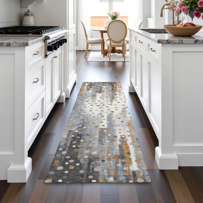 Machine Washable Indoor/Outdoor Modern Confetti Chantille Rug