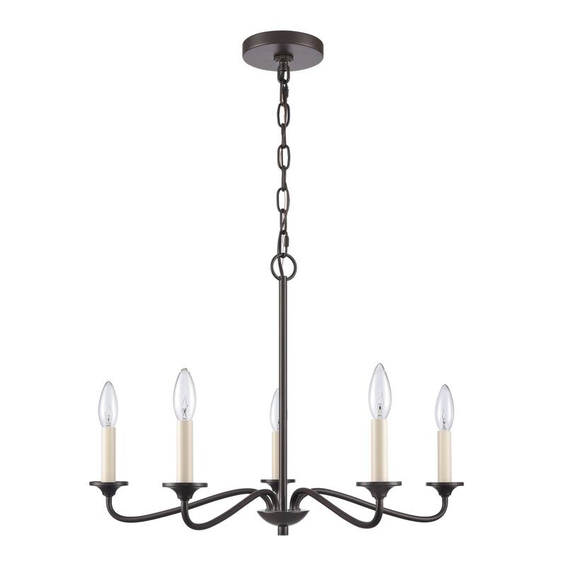 Elk Home Quinn Old Bronze Metal 5 Light Chandelier