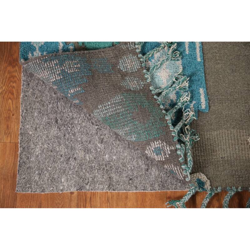 Brown Moroccan Indian Area Rug Hand-Knotted Wool Carpet - 5'1"x 7'11"