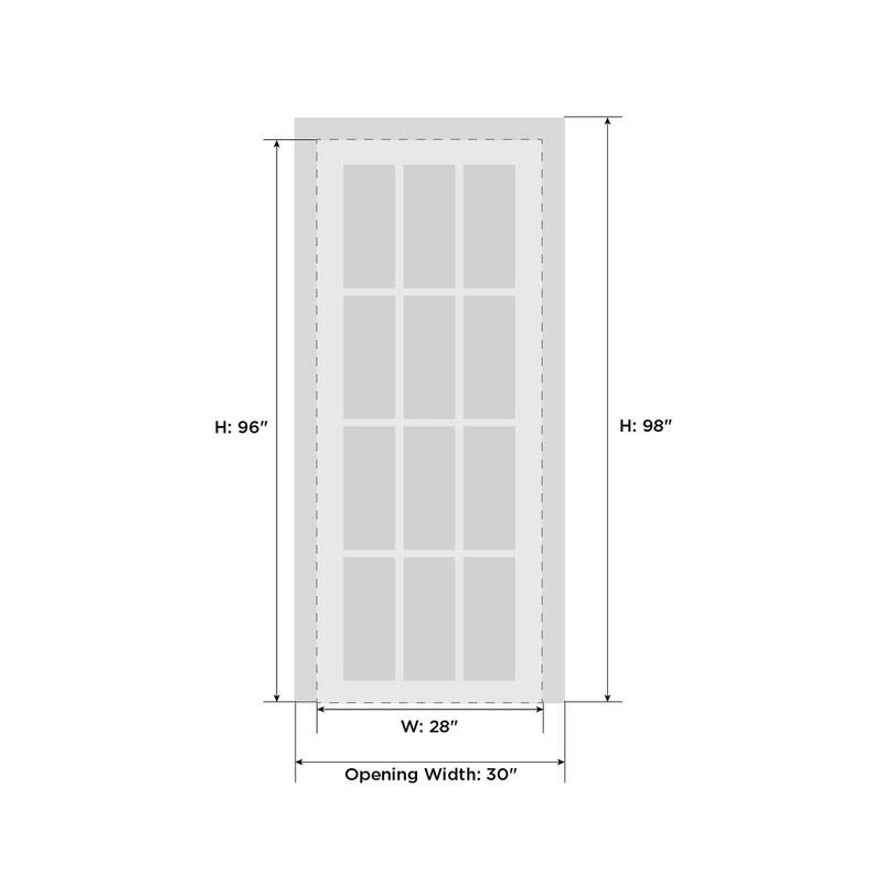 SartoDoors Veregio 7412 | Interior French Doors French Door | Solid Wood w/ Glass | Slab Only | 18x80, Antracite