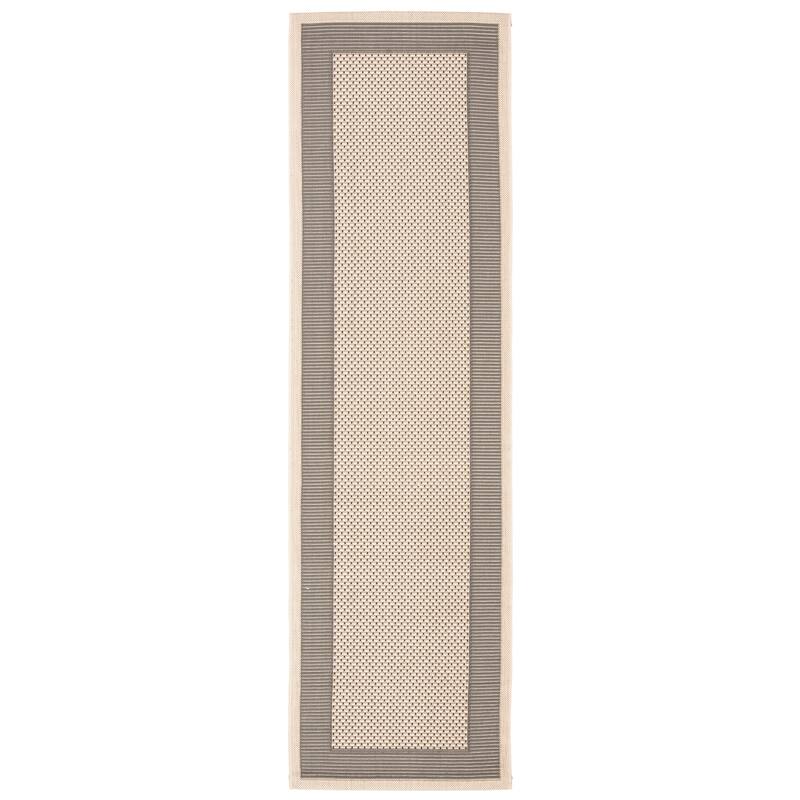 SAFAVIEH Courtyard Sherrie Border Indoor/ Outdoor Waterproof Patio Backyard Rug