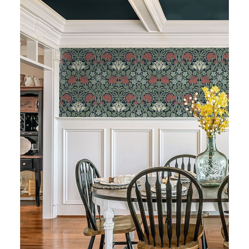 NextWall Vintage Rose Peel and Stick Wallpaper